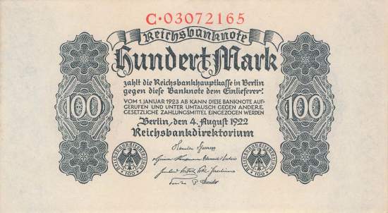 100 Mark 1922 ro.72 C